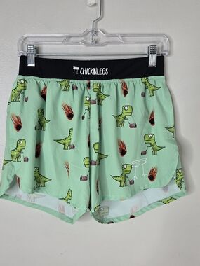 Chicknlegs Mint Dino Print Athletic Shorts